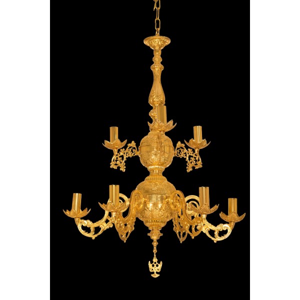 CRY48321 Πολυέλαιος Ορειχ/νος Χυτός 9Φ