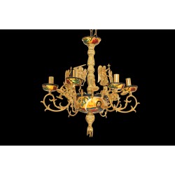 CRY48327 Πολυέλαιος Αγιορ/κος 6φ (λουλούδι) Αγιογραφία