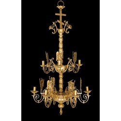 CRY48342 Πολυέλαιος Χυτός Λείος 6Φ Ρώσικος (λουλούδι)