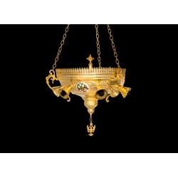 CRY49001 Εξάφωτο Αγ. Τραπέζης Σμάλτινοι Δικέφαλοι