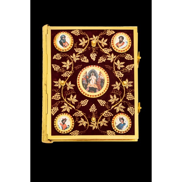 G18585 Ευαγγέλιο Βελούδο Χρυσοκ/το Άμπελο Εικόνα