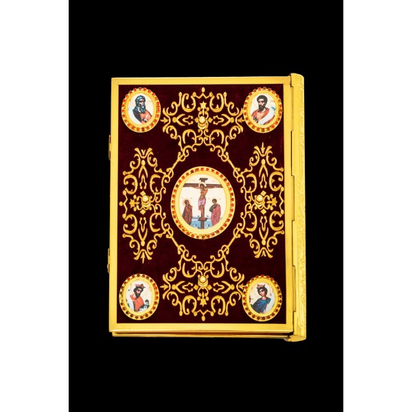 G18587 Ευαγγέλιο Βελούδο Χρυσοκ/το Σταυρό Εικόνα