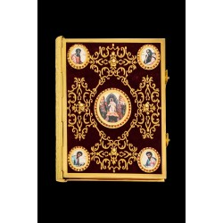 G18588 Ευαγγέλιο Βελούδο Χρυσοκ/το Σταυρό Εικόνα