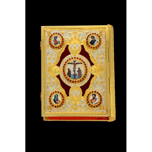 G18595 Ευαγγέλιο Μπακλαβωτό Εικόνες Βελούδο