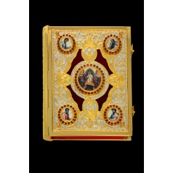 G18596 Ευαγγέλιο Μπακλαβωτό Εικόνες Βελούδο