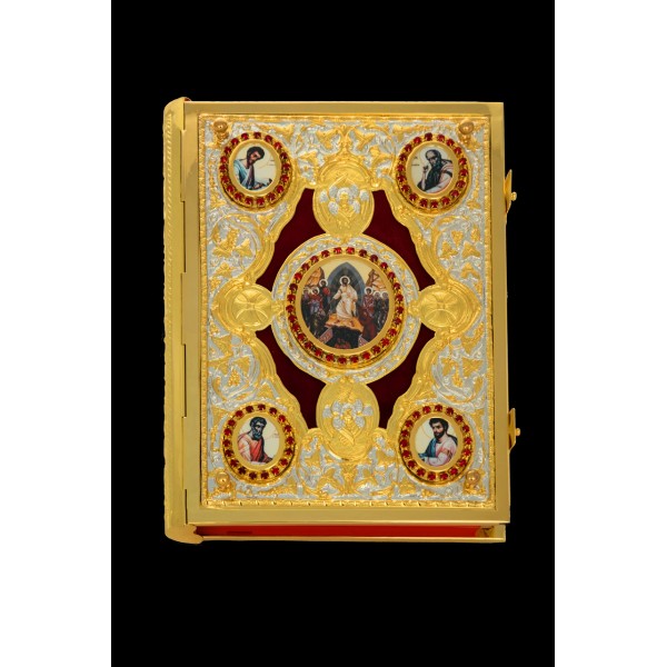 G18596 Ευαγγέλιο Μπακλαβωτό Εικόνες Βελούδο