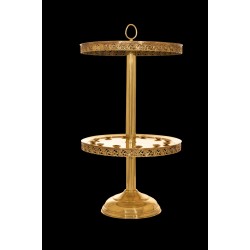 HO28103 Λαμπαδοθήκη Στρογγυλή Ορειχ.Χυτή Τρέσα