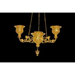 L18405 Τετρακάνδηλο Βυζαντινό Σκαλιστό